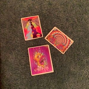 Fridge or locker magnets psychedelic themed